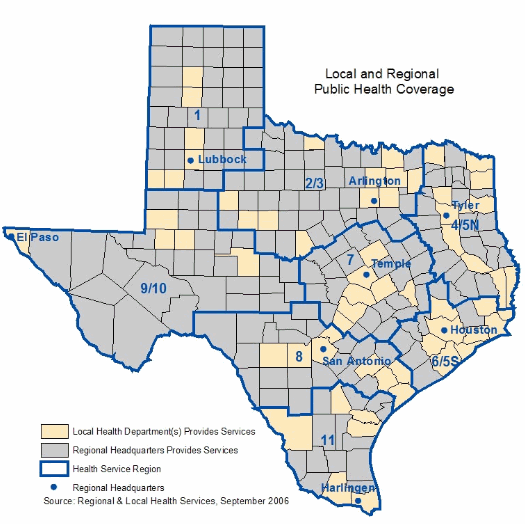 Map of Texas Regions