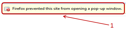 Firefox has blocked the pop-ups.