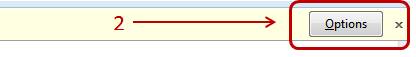 The Options button on the Firefox pop-up blocked message bar.